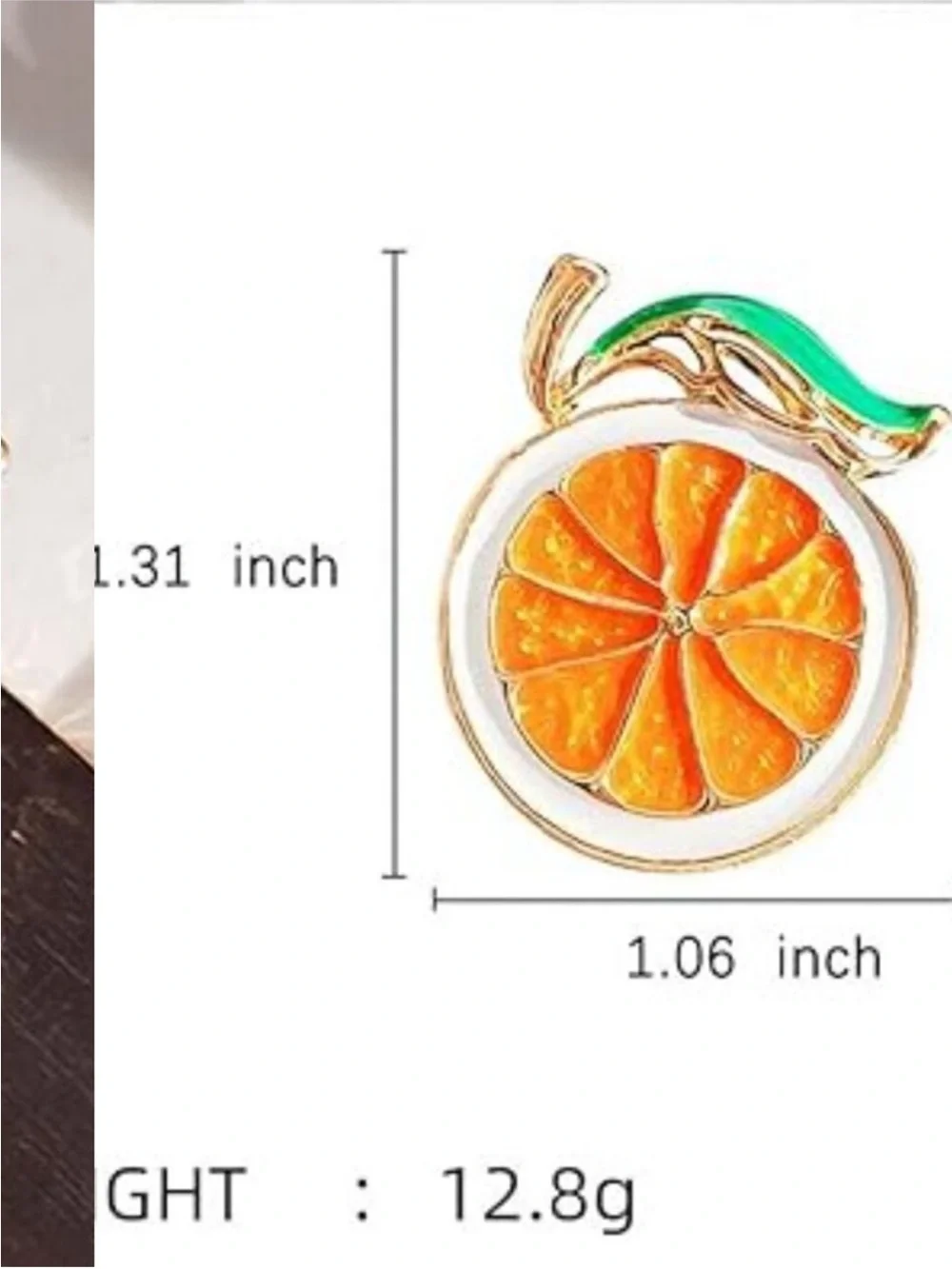 NEW Rhinestone Fruit Brooch Pin for Women Orange Jewelry Lapel Pin Elegant